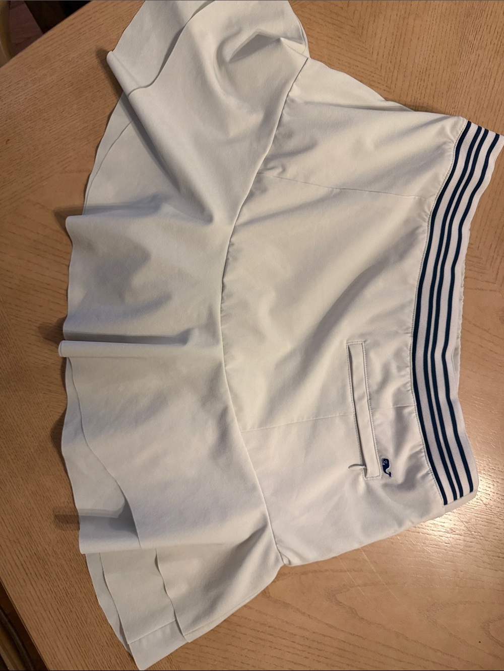 Vineyard Vines White Mini Skirt with Navy Stripe Waistband - Picture 2 of 5